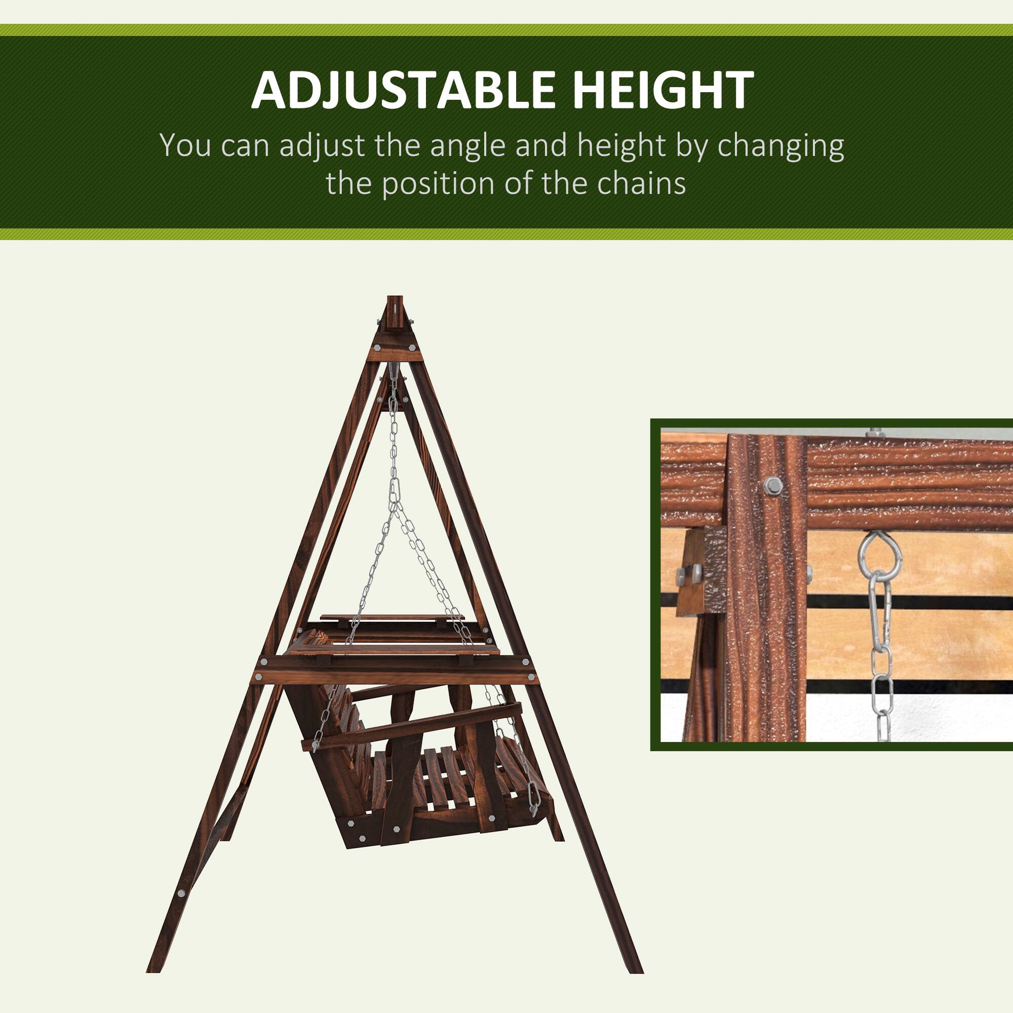 ADJUSTABLE HEIGHT

You can adjust the angle and height by changing the position of the chains.
