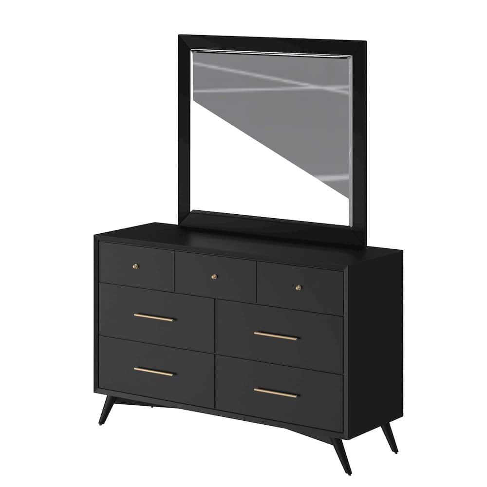 Alpine Furniture - Flynn Mid Century Modern Mirror - Black price history on PriceWatchPro