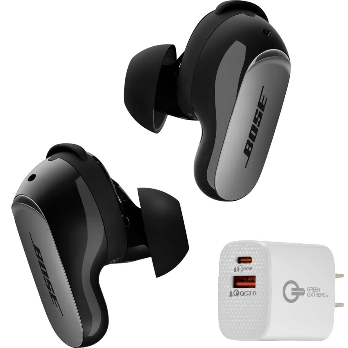 Bundle - Bose - QuietComfort 2nd Gen Ultra Wireless Noise Cancelling Earbuds + 20W 2-Port Wall Charger