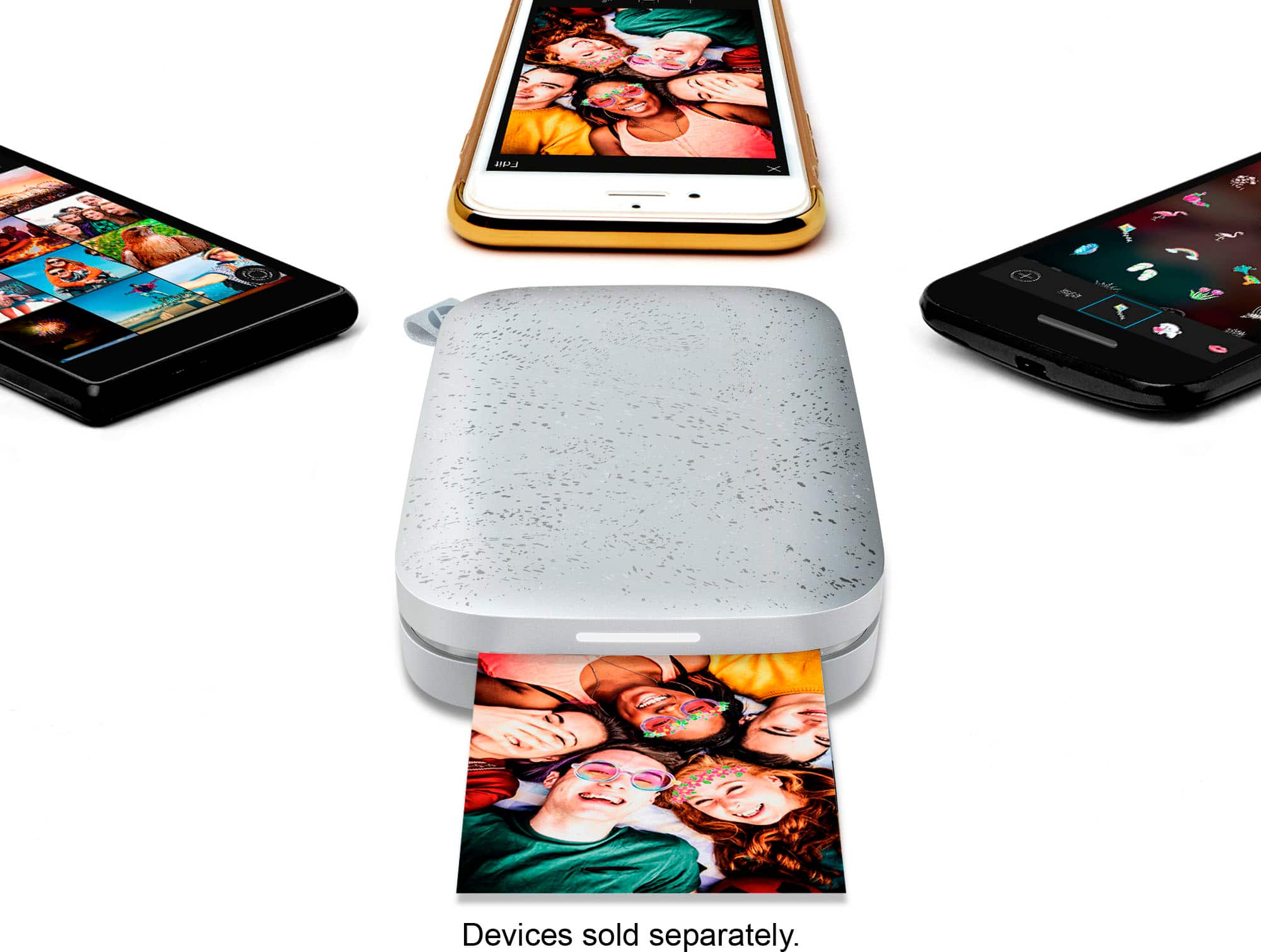 The text on the image reads: "Large 8 Devices sold separately."