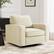 Front. Brick Attic - 36.2"Wide Swivel Accent Chair,360° Rotation Upholstered Comfortable Cushioned Seating, Pillowback Glider Rocking Chair - Beige.