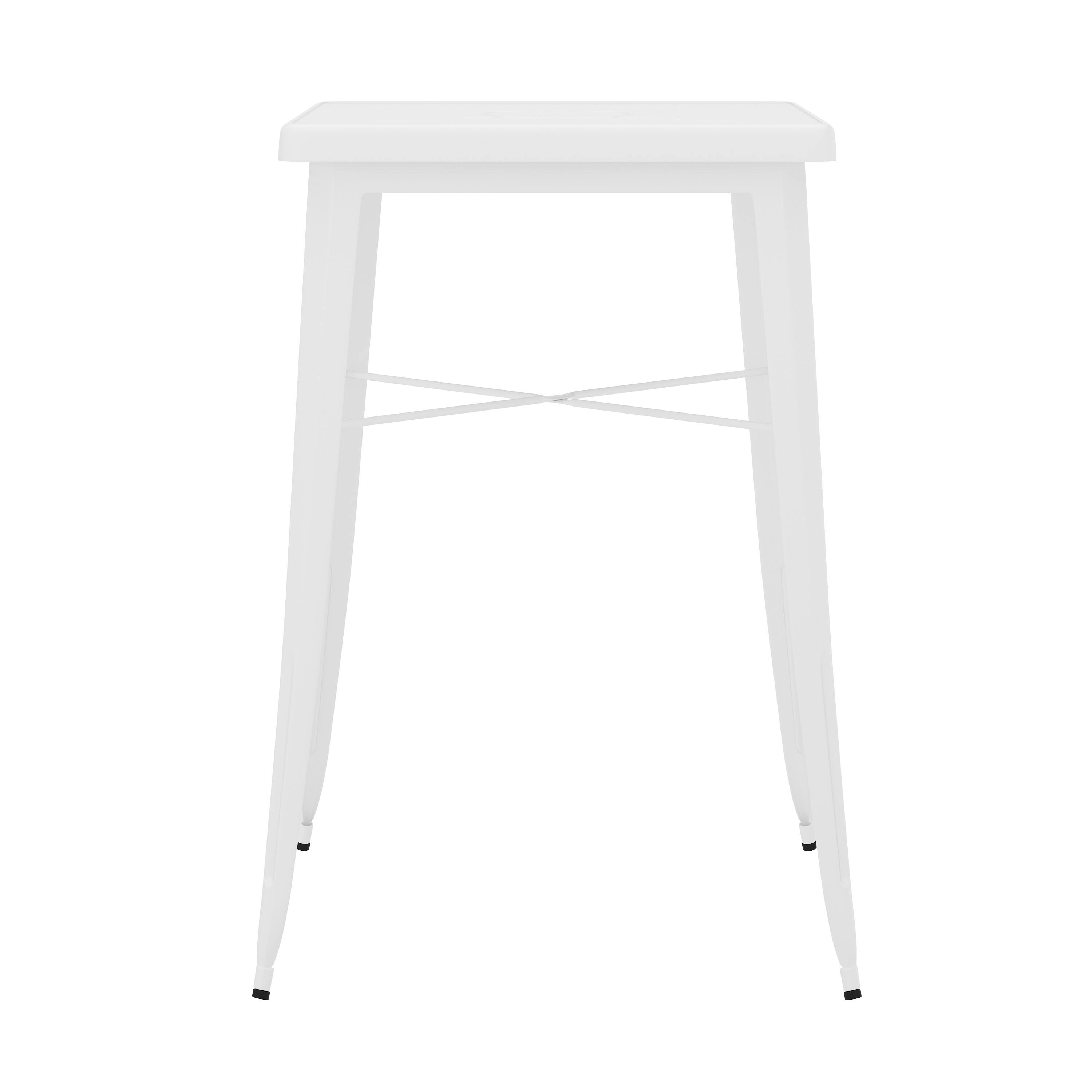 Alt View 7. Emma + Oliver - Commercial Grade 23.75" Square Colorful Metal Indoor-Outdoor Bar Dining Table - White.
