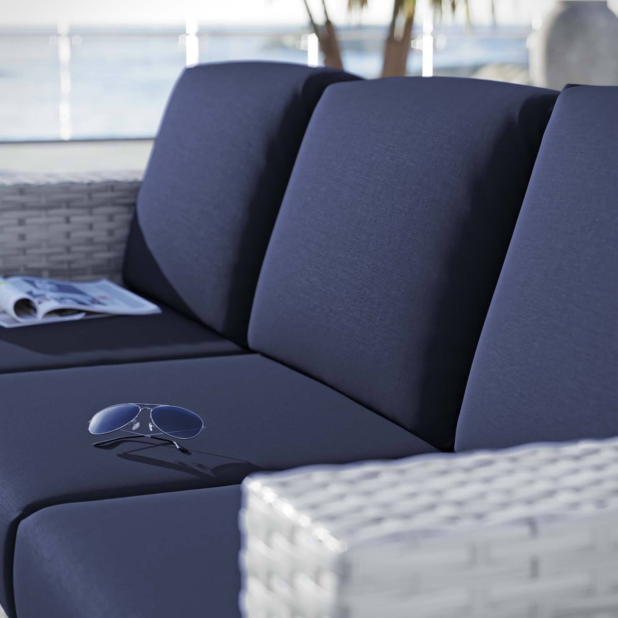 Left. Modway - Convene Outdoor Patio Sofa by Modway - Light Gray Navy.