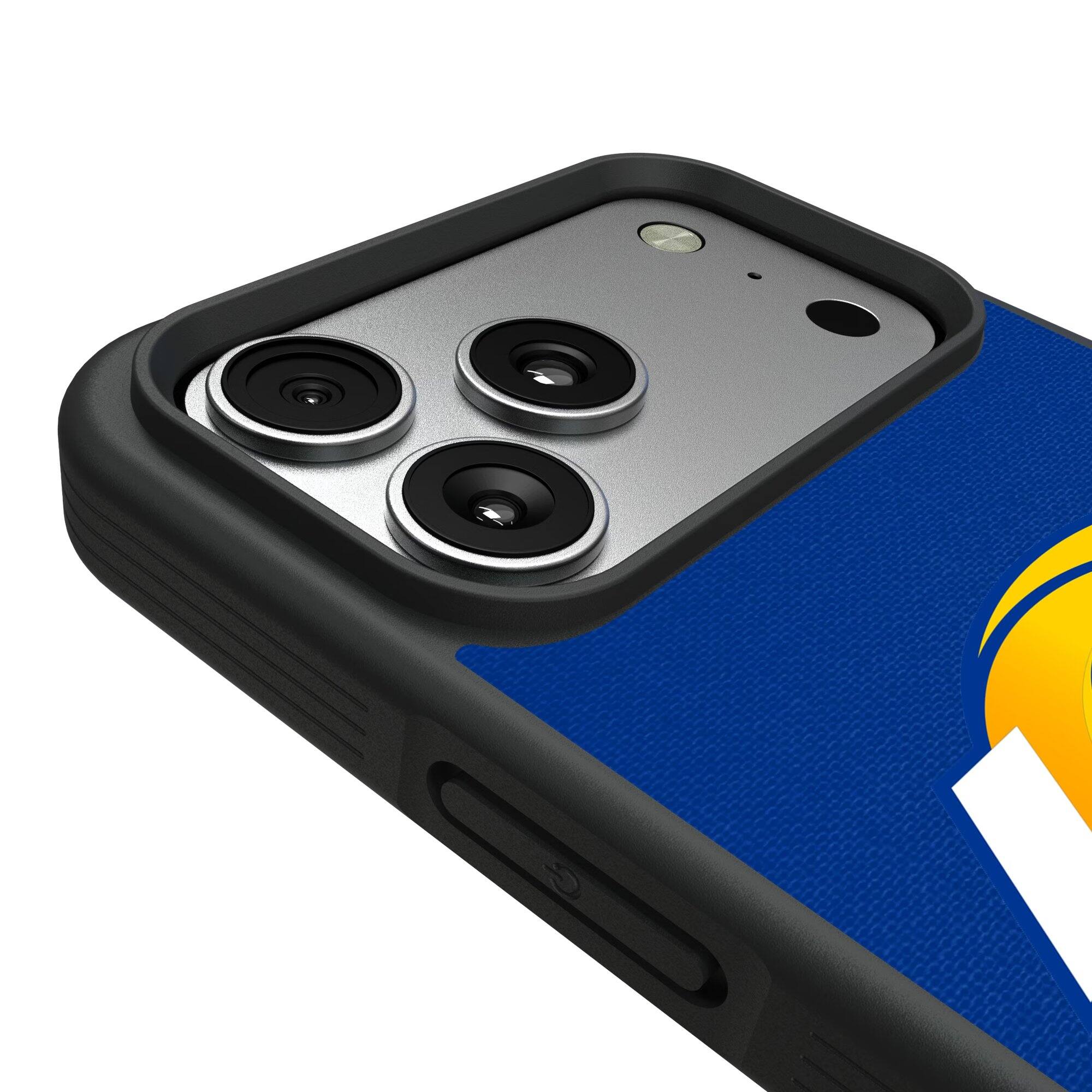 Alt View 2. Keyscaper - Los Angeles Rams iPhone Stripe Design Bump Case - 16 - Multicolor.