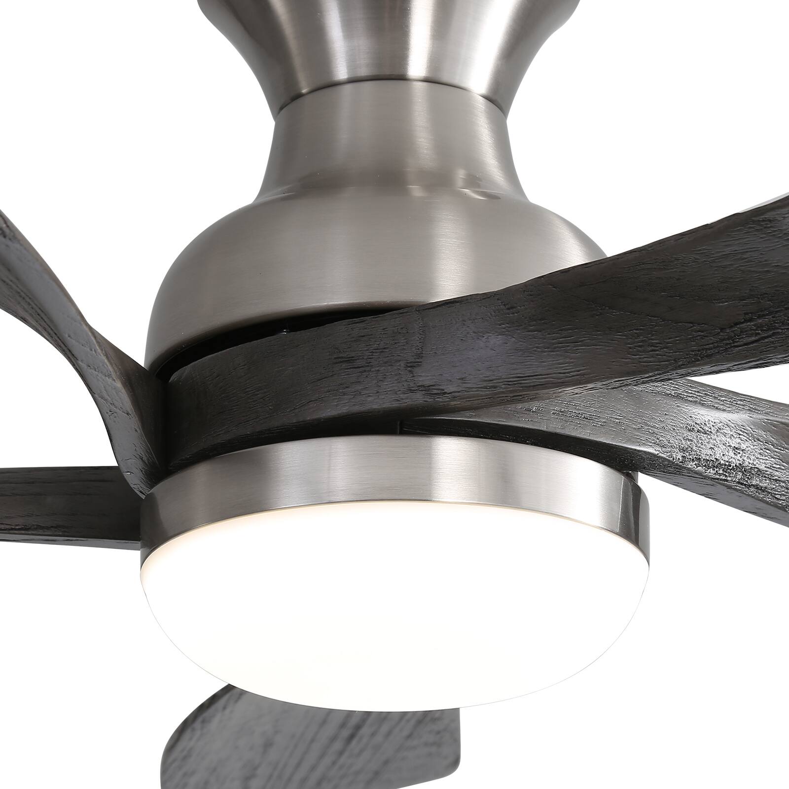 Alt View 5. Sofucor - 52’’ Smart Propeller Ceiling Fan with Remote Control & Light 5 Reversible Wood Blades APP Control For Bedroom - Nickel.