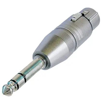 Front. Neutrik - Neutrik NA3FP 3-Pole XLR Female to 1/4" TRS Plug Adapter.