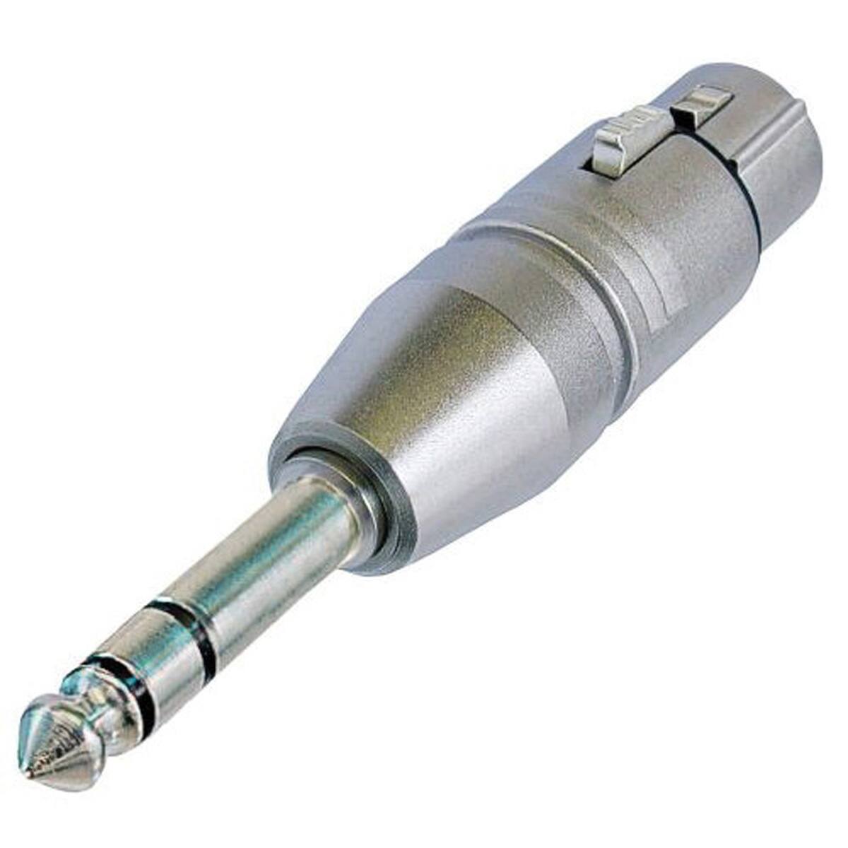 Front. Neutrik - Neutrik NA3FP 3-Pole XLR Female to 1/4" TRS Plug Adapter.