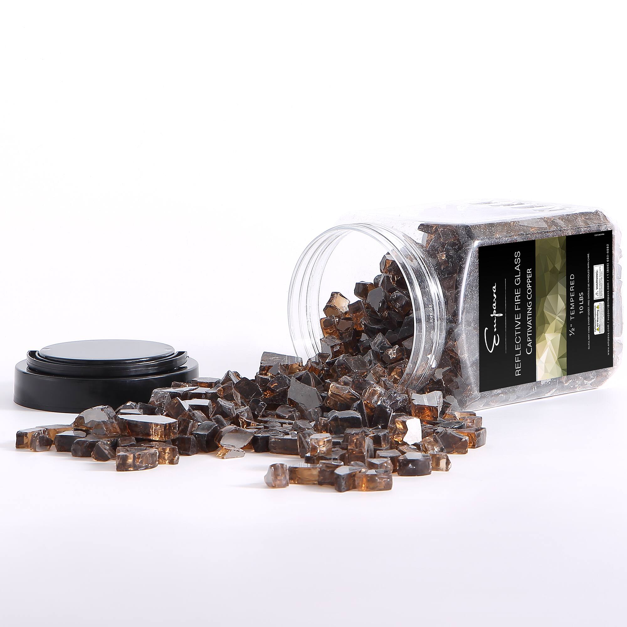 GLASS FIRE REFLECTIVE COPPER CAPTIVATING TEMPERED