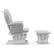 Alt View 11. Storkcraft - Hoop Glider and Ottoman - White/Gray Chevron.