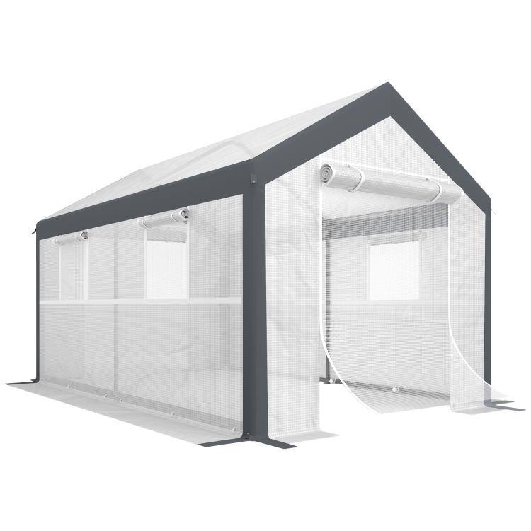 Alt View 10. PULUZ - 12 feet x 7 feet x 7 feet Greenhouse, Walk-in Outdoor Tunnel Green House with PE Cover, Steel Frame.