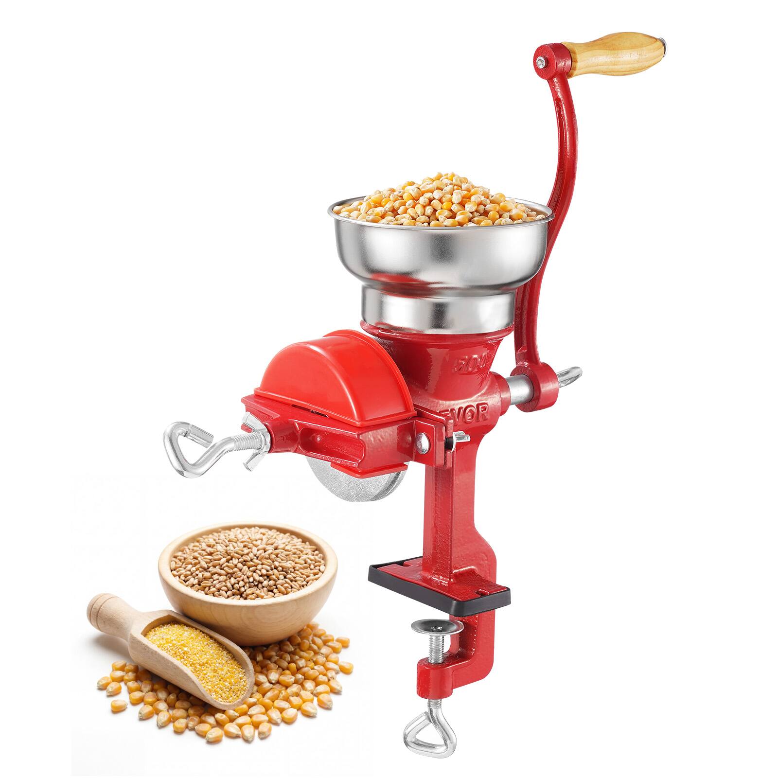 VEVOR - Manual Grain Mill with Low Hopper, Hand-Crank Corn Grinder, Heavy Duty Cast Iron Wheat Grinding Mill with Stable Table - Silver price history on PriceWatchPro