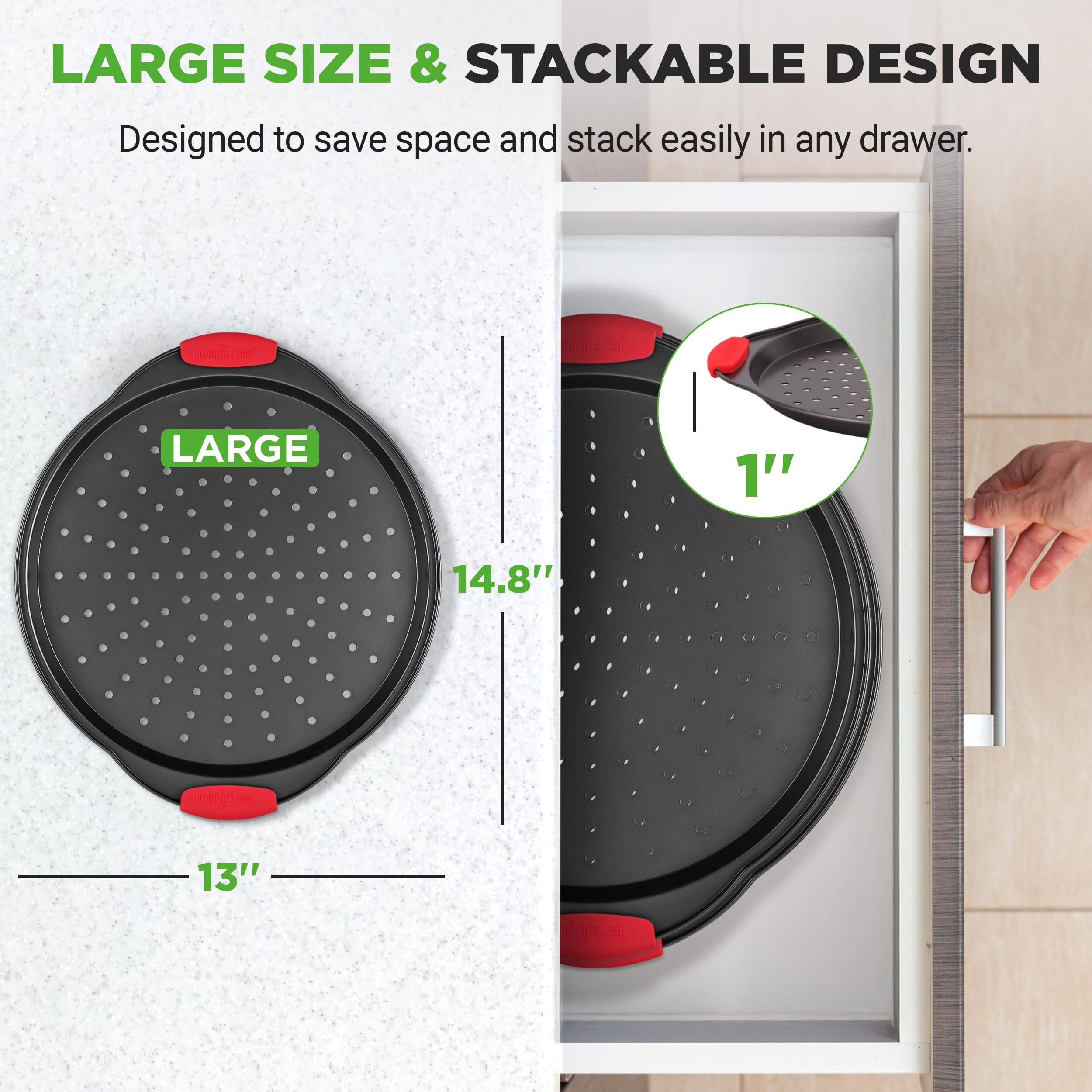 LARGE SIZE & STACKABLE DESIGN  
Designed to save space and stack easily in any drawer.  

LARGE  
1"  
14.8"  
13"