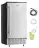 VEVOR - Undercounter Built-in Ice Maker, 80 Lbs/Day Under Counter Ice Maker Machine with Reversible Door Stainless Steel - Silver