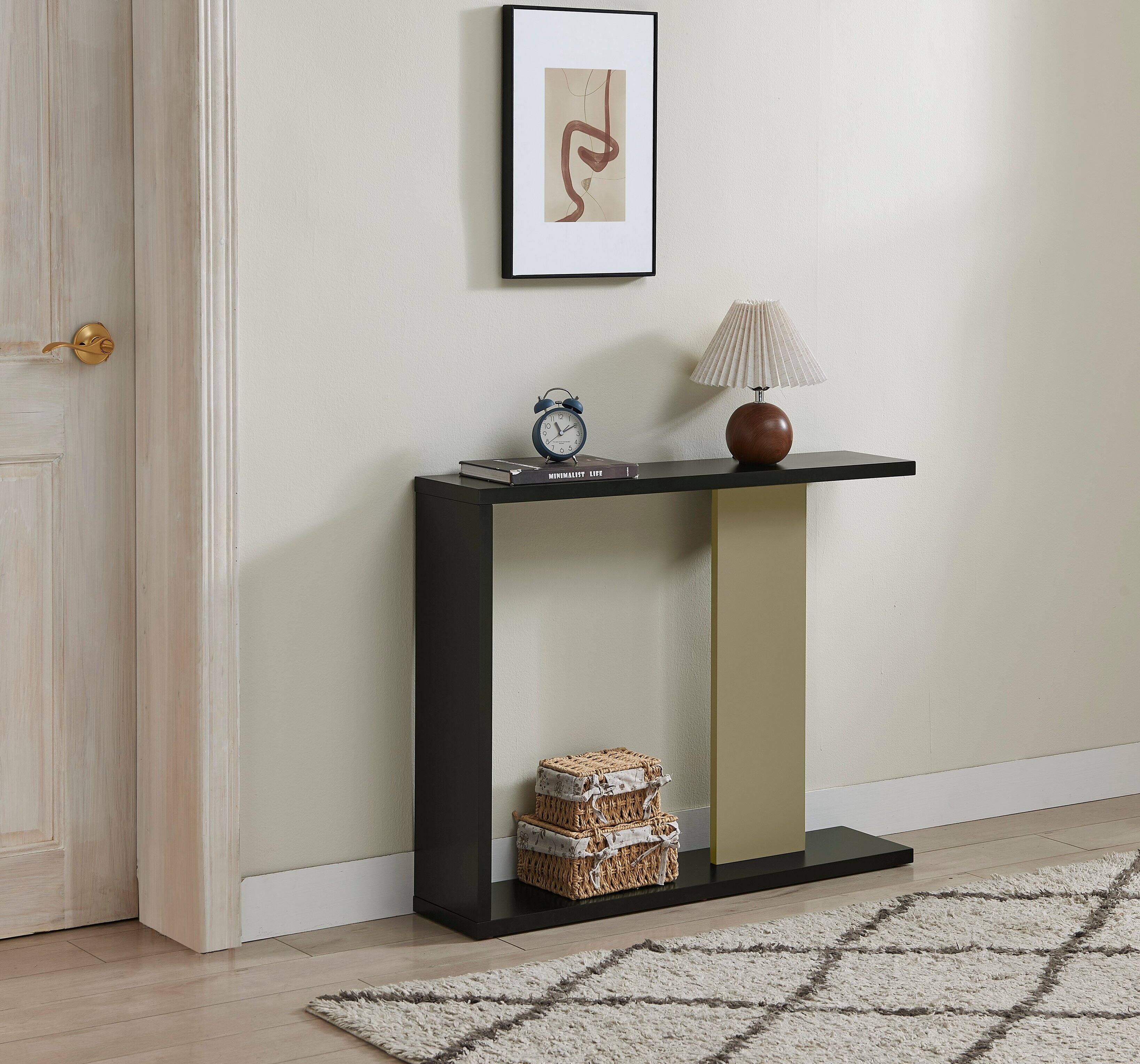 Kings Brand Furniture - Indio Console Table, Entryway Sofa Table with Storage - White