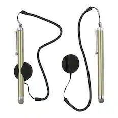 Front. Unique Bargains - 2pcs Screen Capacitive Pen with Spring Rope Fixing Dock High Sensitivity for Mobile Phone Car Navigation GPS POS Tablet - Orange.