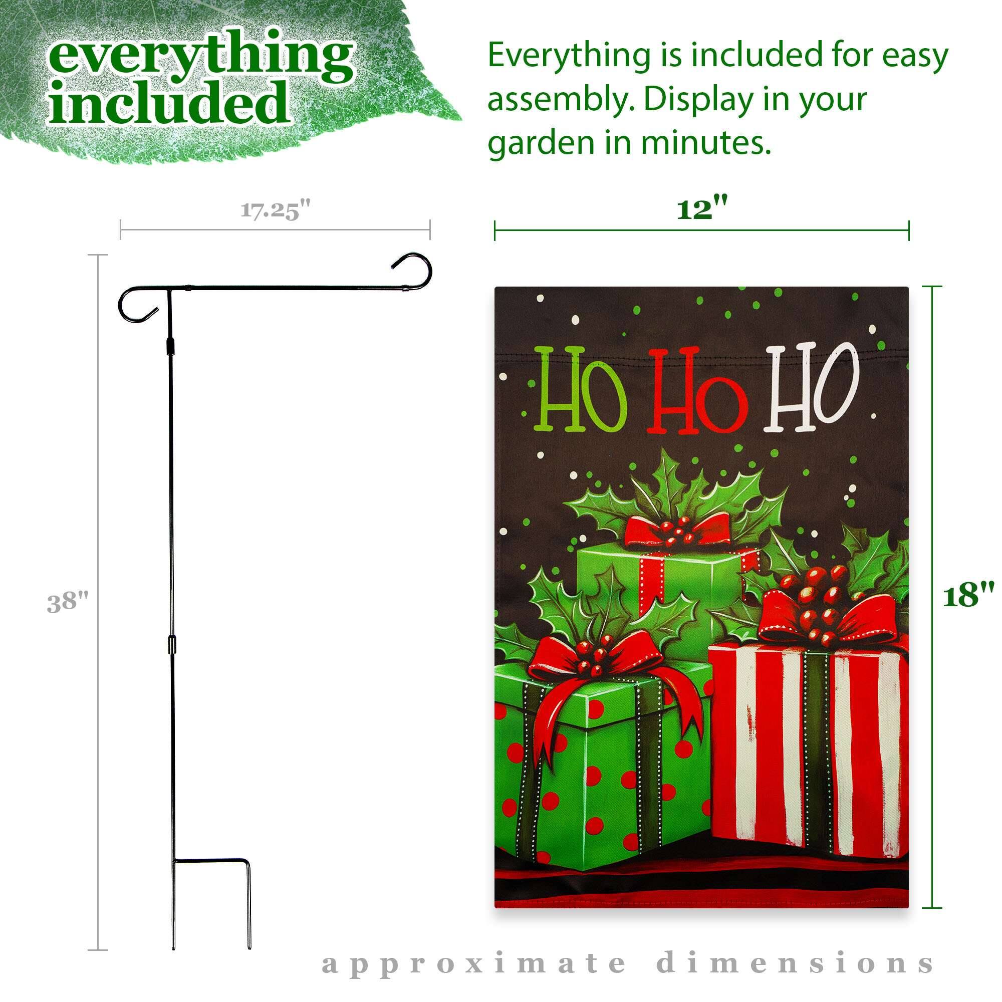 everything included

Everything is included for easy assembly. Display in your garden in minutes.

17.25"
12"
38"
18"

approximate dimensions