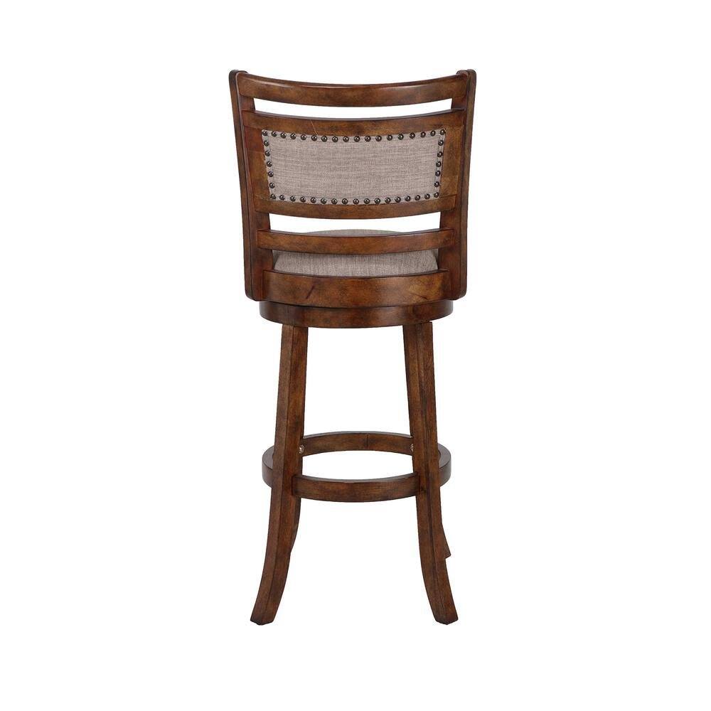 Back. FurniFact - Swivel Bar Stools with Backs – Extra Tall Counter Height Stools - Brown.