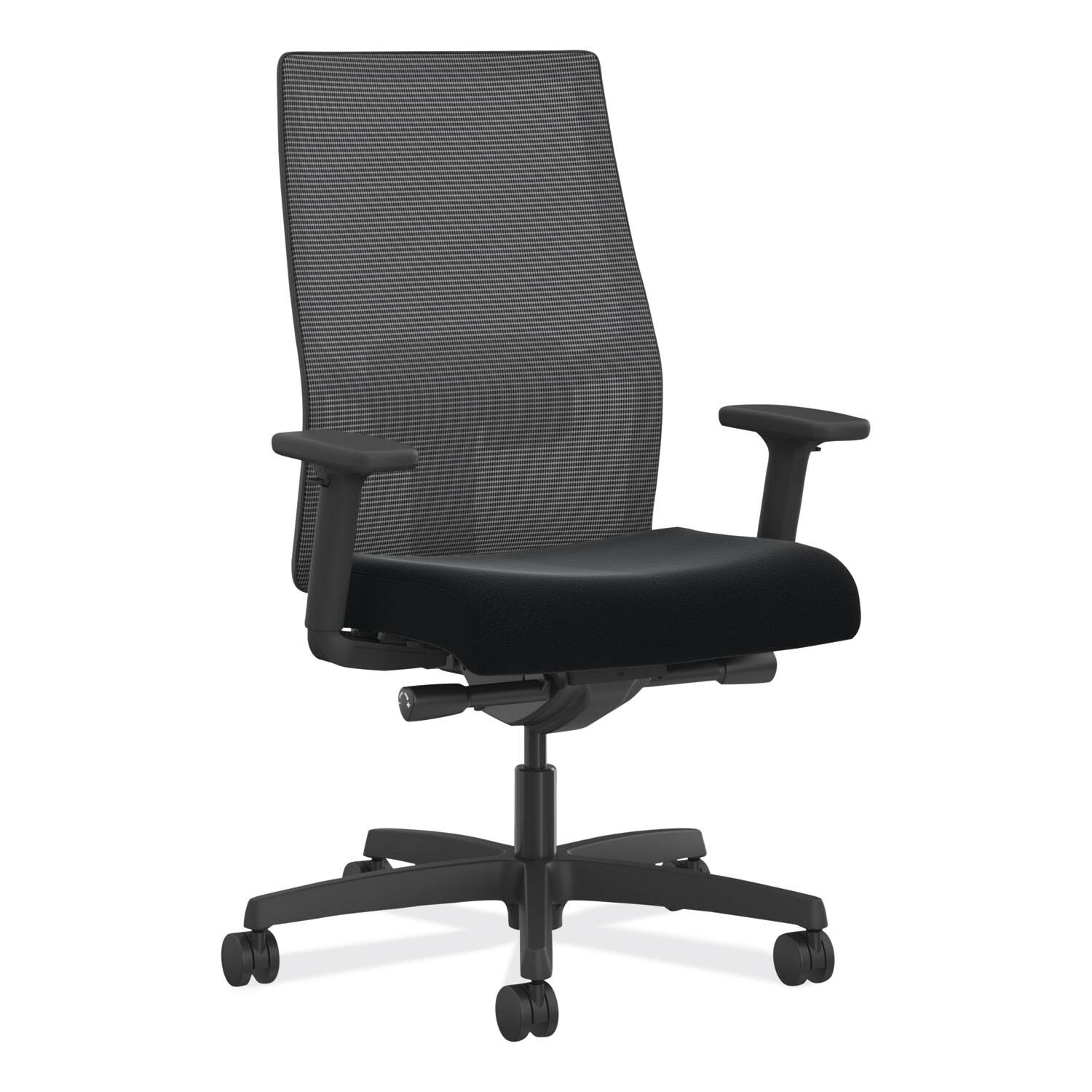 Front. Our Brands - REMOVE - 2.0 4-Way Stretch Mid-Back Mesh Task Chair, Red Adjustable Lumbar Support, Black - Black.