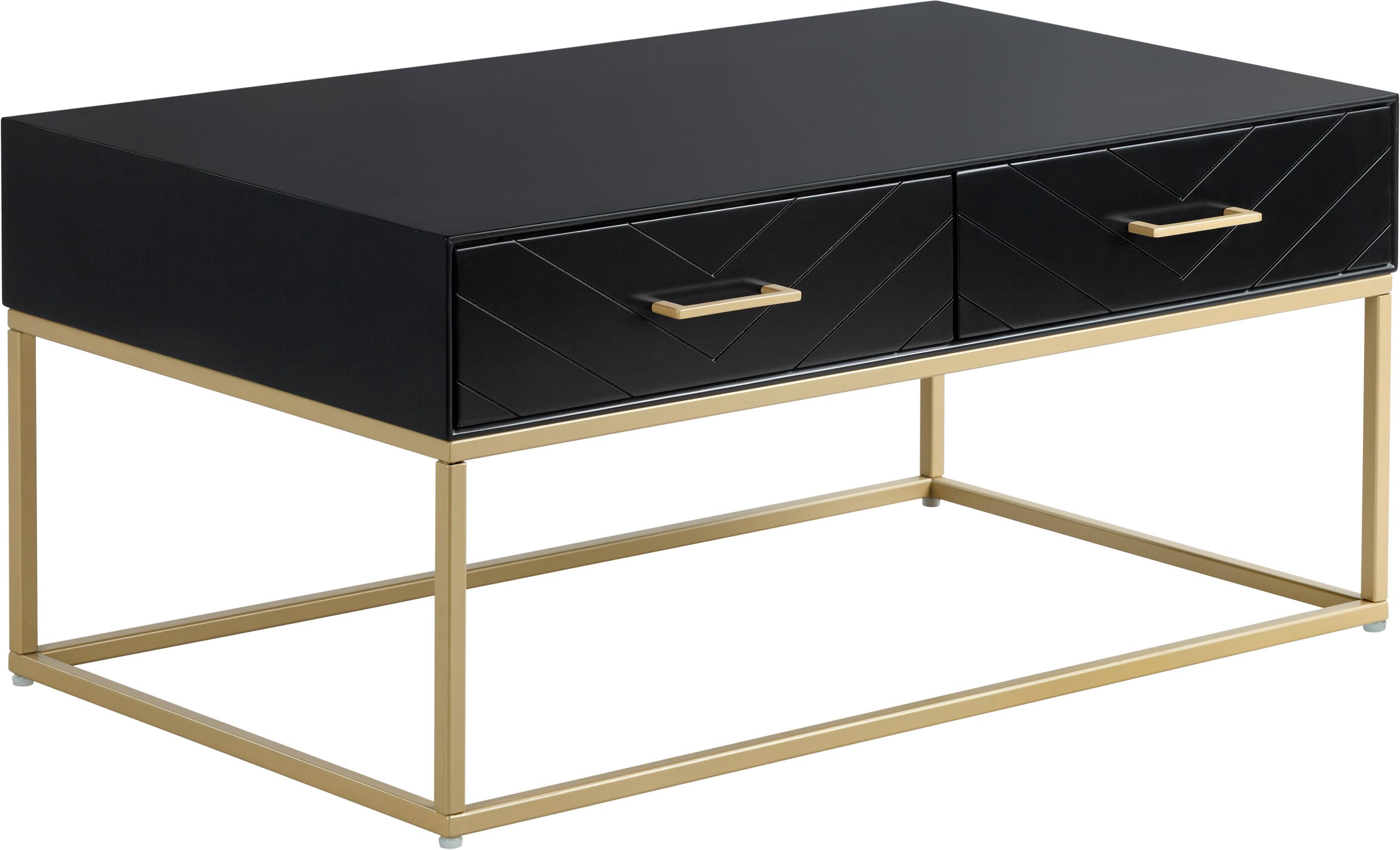 Back. Tommy Hilfiger - Tommy Hilfiger Ellias Coffee Table, Black and Gold - Black and Gold.