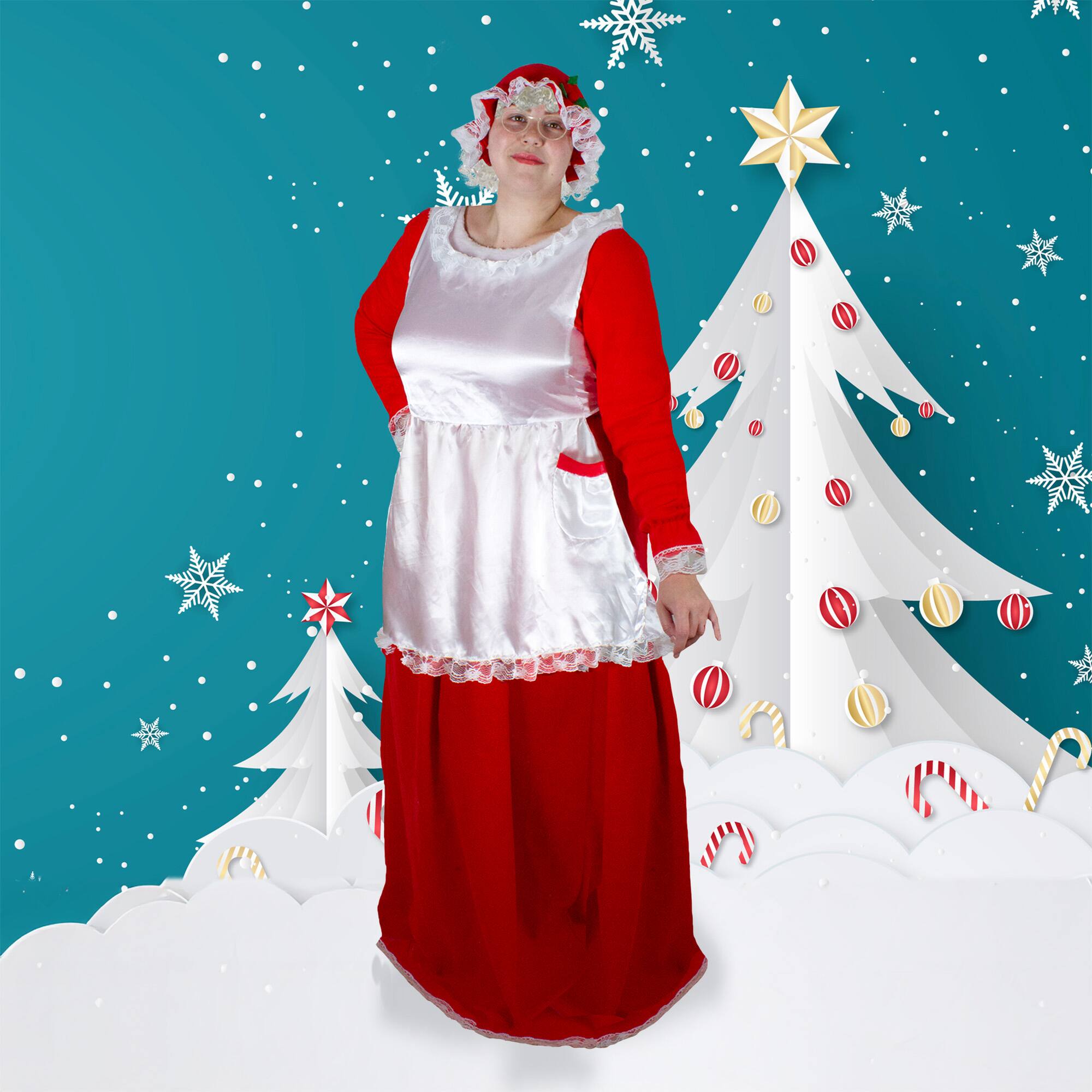Front. Northlight - Women's Mrs. Claus Costume Set - Size Large - Red.