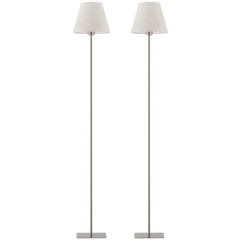 Oumilen - Set of 2 55.3" Standing Lamps with Foot Switch & E26 Base for Living Room, Bedroom, Office
