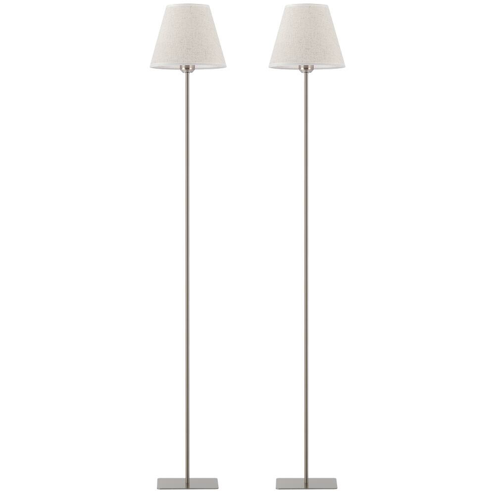 Front. Oumilen - Set of 2 55.3" Standing Lamps with Foot Switch & E26 Base for Living Room, Bedroom, Office.