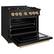 Left. ZLINE - Autograph 36" Classic Black Stainless Gas Range w/ 6 Burners & Gold Accents (CGRBZ-36-G) - Black Stainless Steel.
