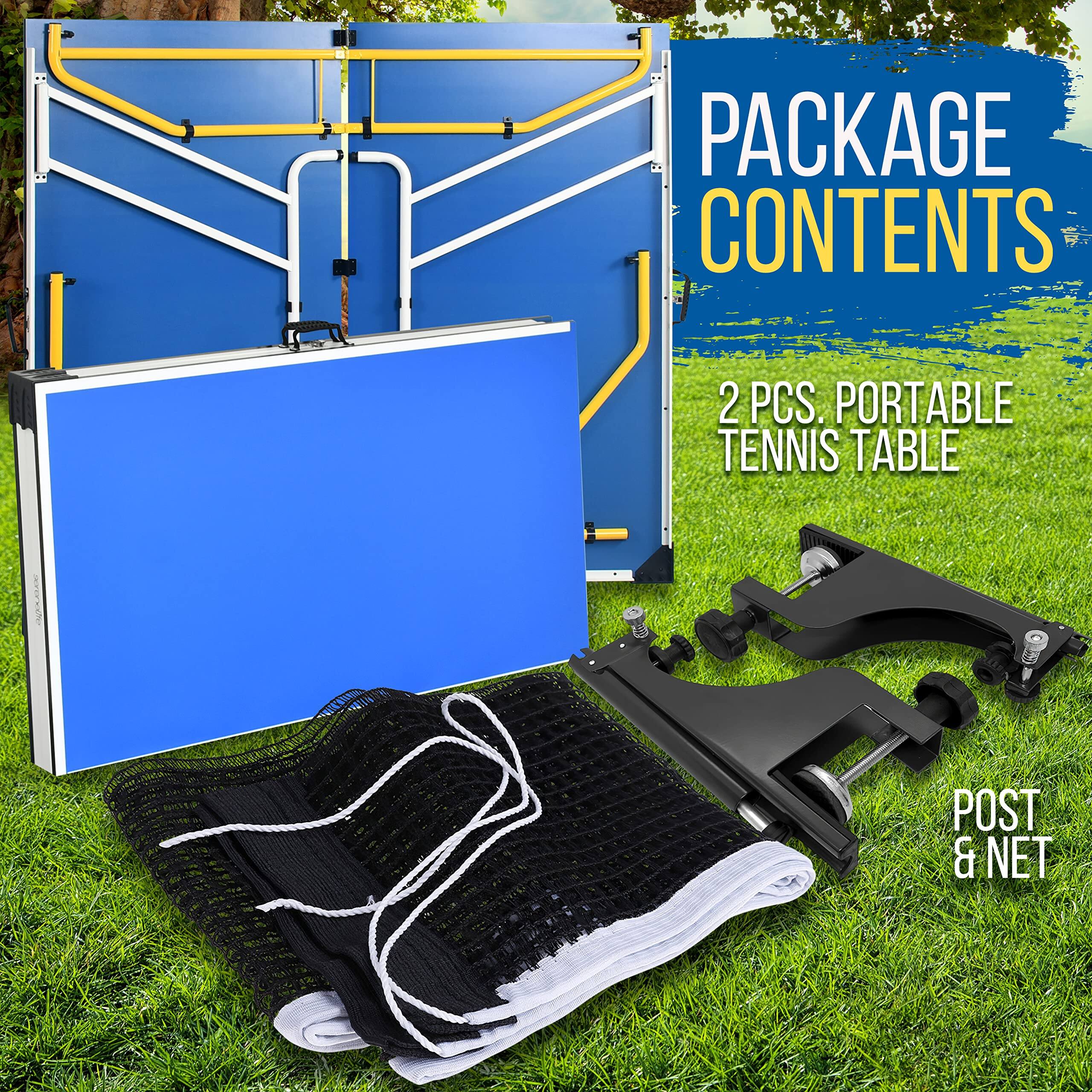 PACKAGE CONTENTS  
2 PCS. PORTABLE TENNIS TABLE POST & NET
