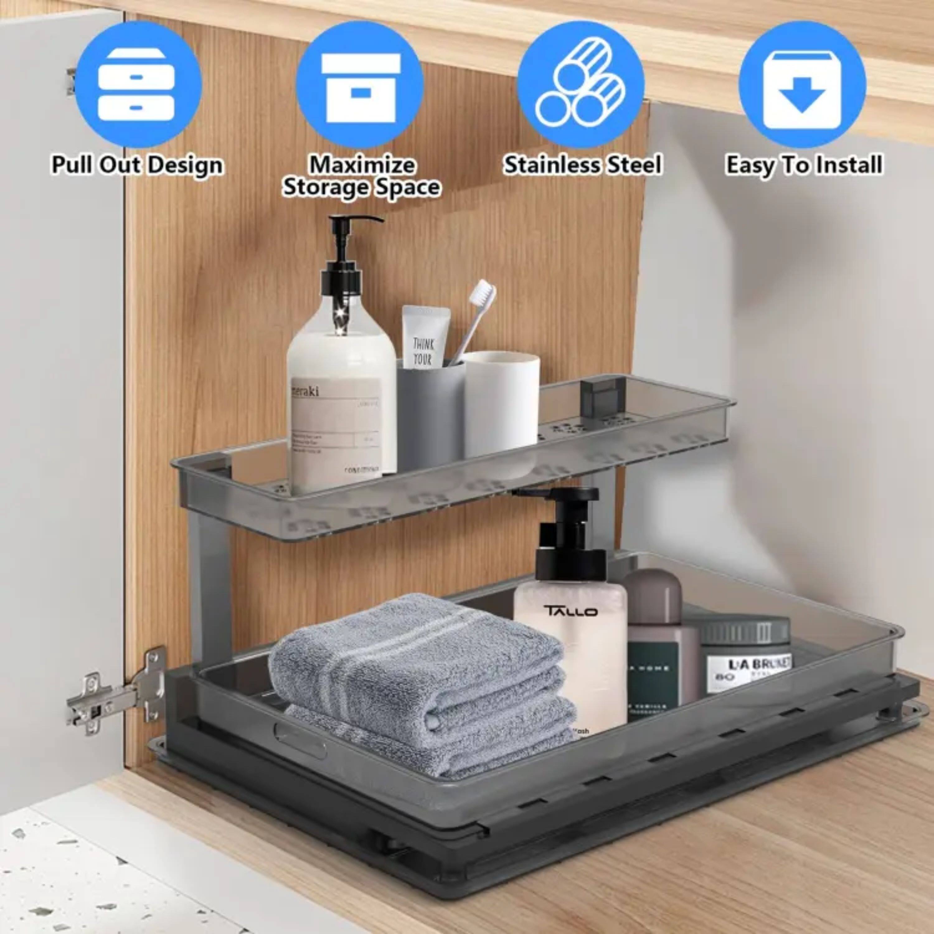 Pull Out Design  
Maximize Storage Space  
Stainless Steel  
Easy To Install
