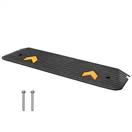 VEVOR - Upgraded Rubber Threshold Ramp, 1" Rise Wheelchair Ramp Doorway, Natural Curb Ramp Rated 33069 lbs Load Capacity - Black