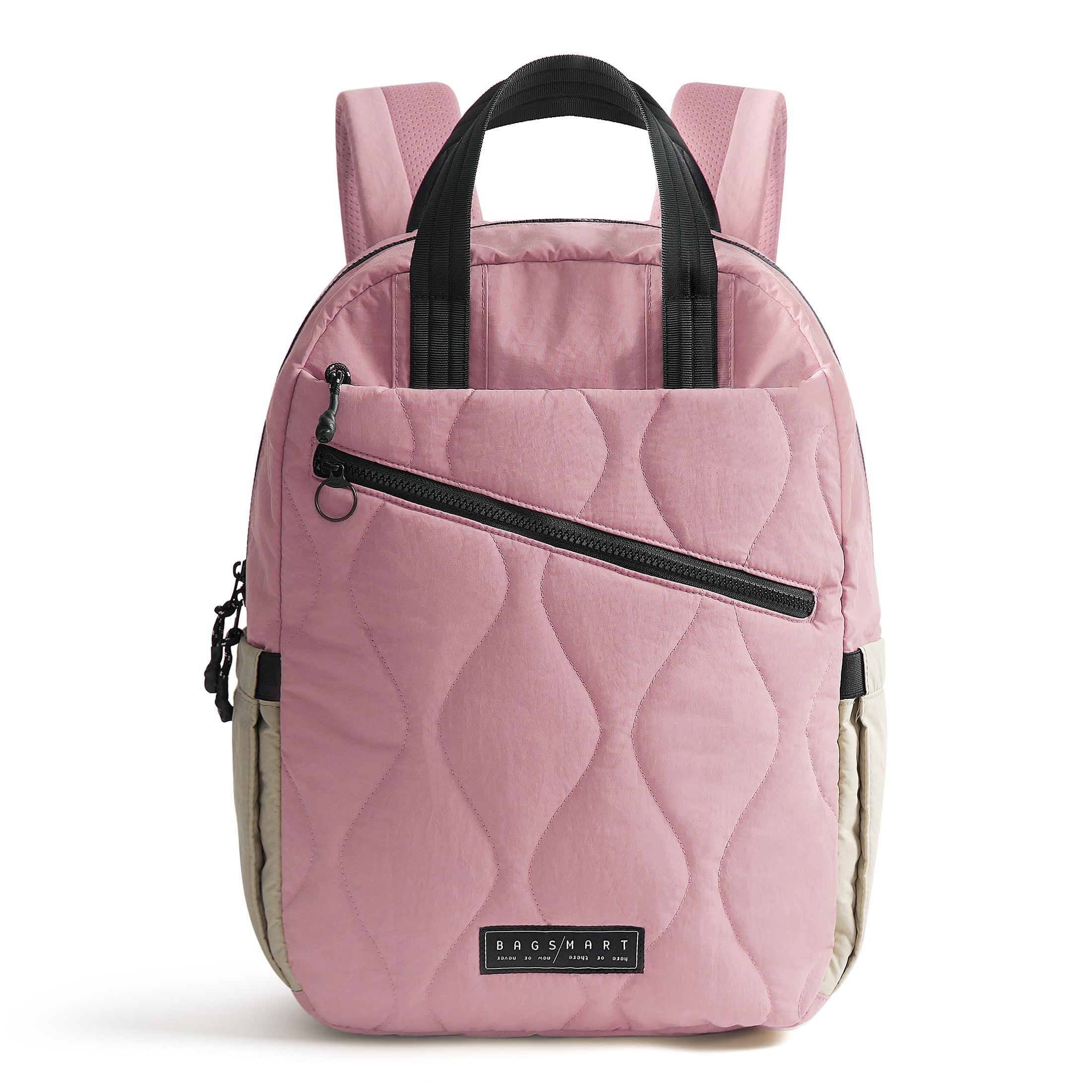 Bagsmart - Paz 23L Quilted Travel Backpack Lightweight Water-Repellent Daypack for 15.6 Inch Laptop Work School Underseat - Pink price history on PriceWatchPro