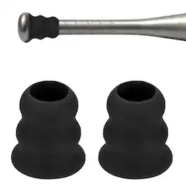 Unique Bargains - Bat Taper, Knob Taper Silicone Non-slip Ergonomic Grip, Easy Installation 2pcs - Fits Most Softball/Baseball Bats - Black