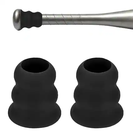 Front. Unique Bargains - Bat Taper, Knob Taper Silicone Non-slip Ergonomic Grip, Easy Installation 2pcs - Fits Most Softball/Baseball Bats - Black.