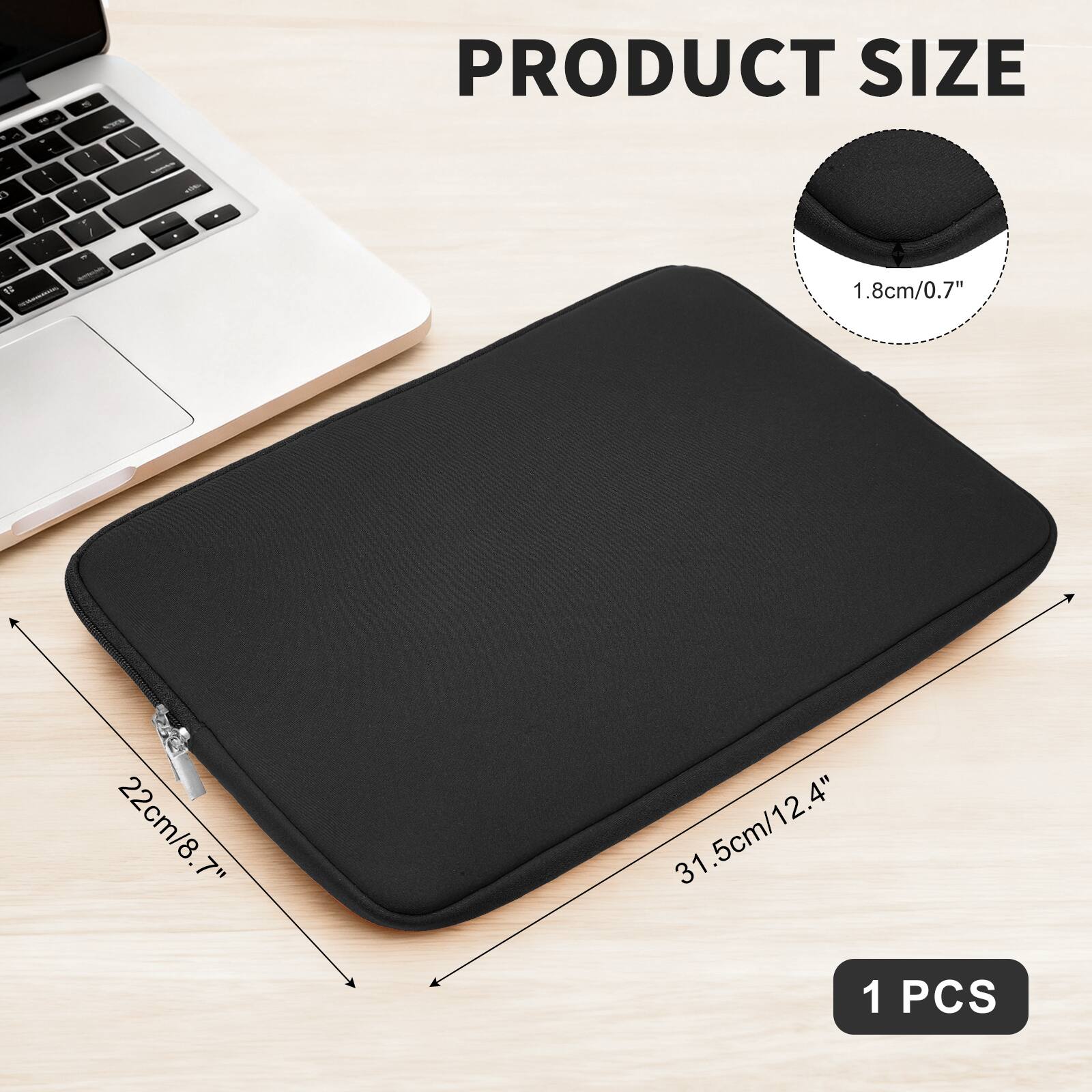 PRODUCT SIZE

1.8cm/0.7"  
22cm/8.7"  
31.5cm/12.4"  

1 PCS