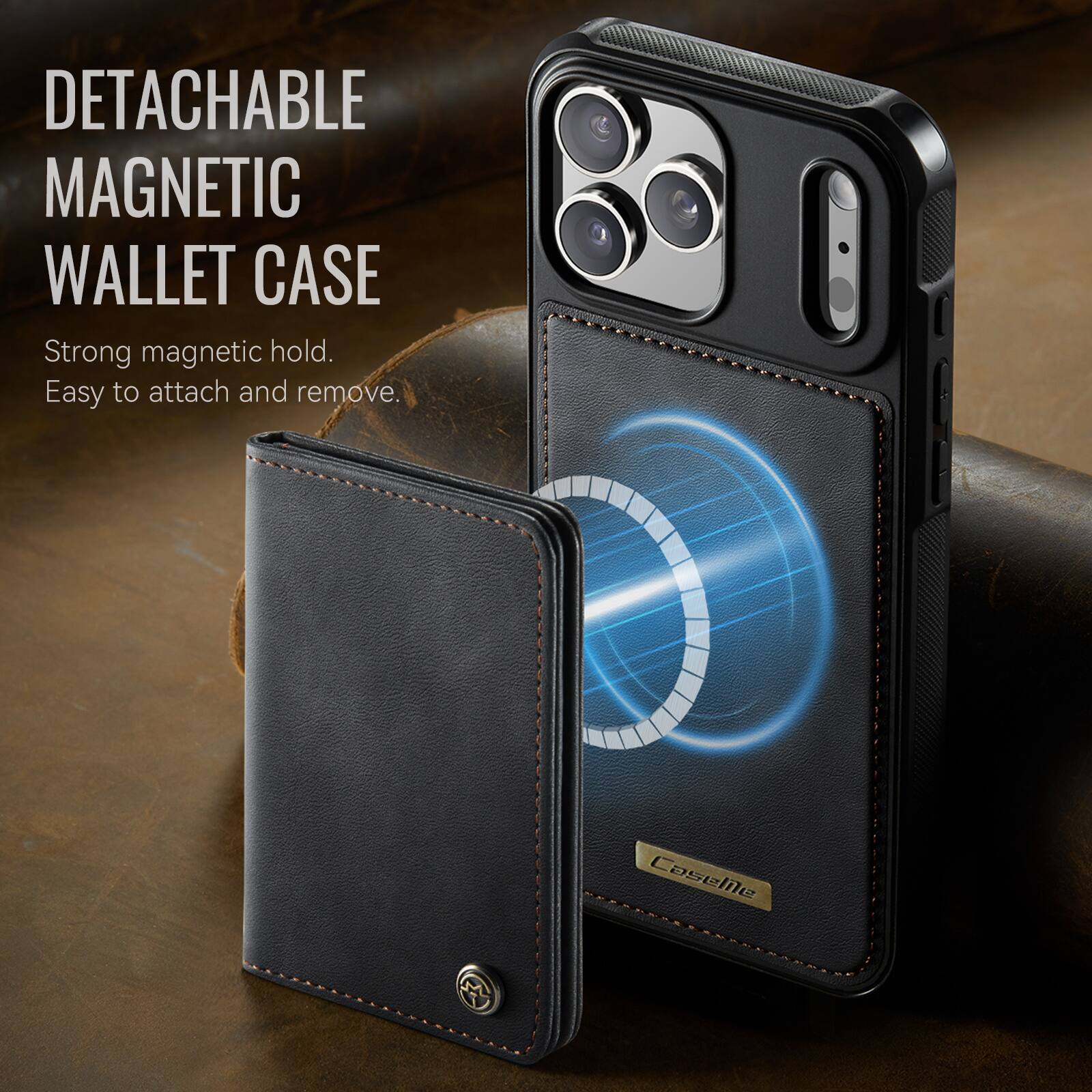 DETACHABLE MAGNETIC WALLET CASE

Strong magnetic hold. Easy to attach and remove.

Caselile