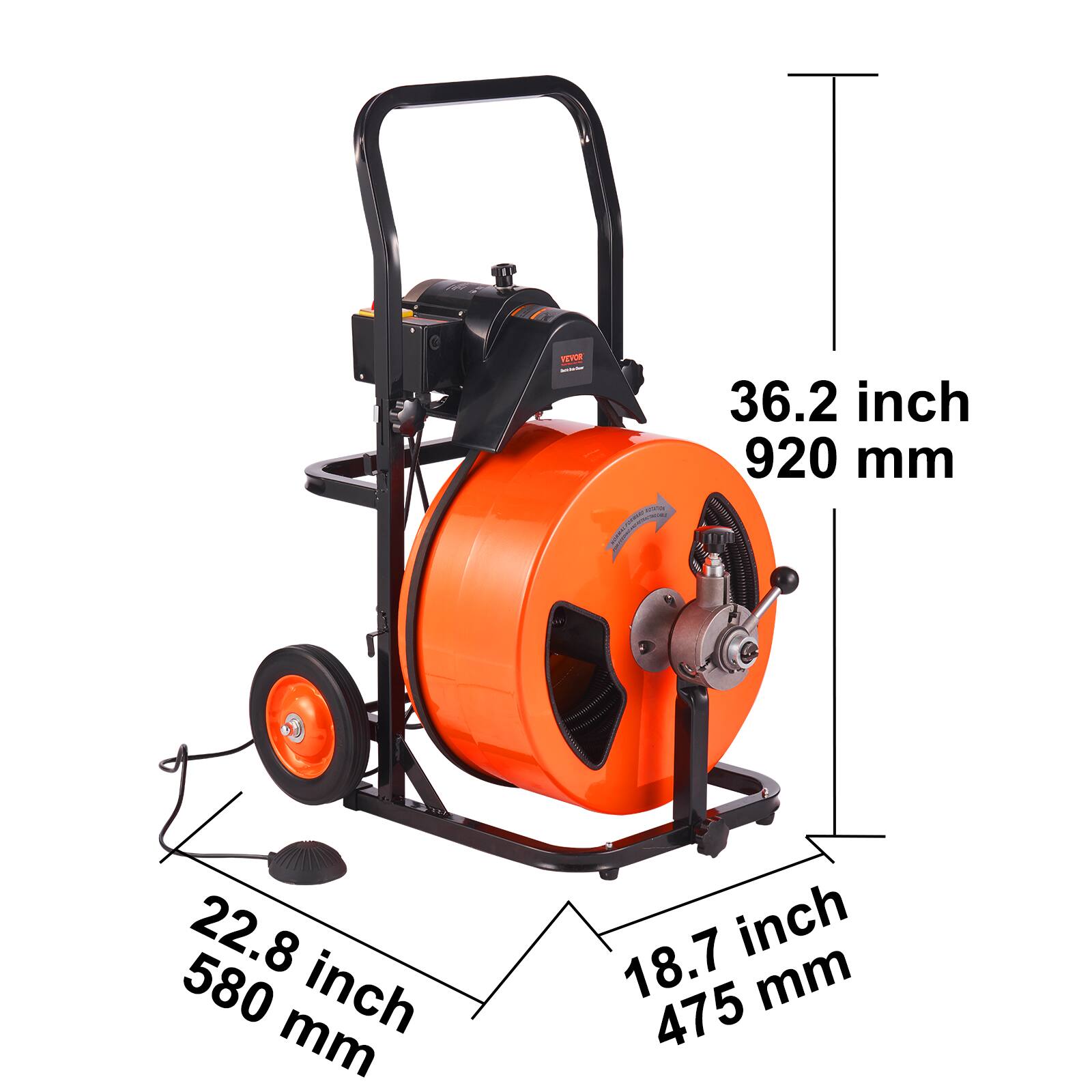 FRR - 36.2 inch 920 mm, 22.8 inch 580 mm, 18.7 inch 475 mm