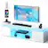 Front. Skyzoo - Skyzoo Modern TV Stand for 50-85" TVs, Entertainment Center with LED Lights, Power Outlet & Storage - White.