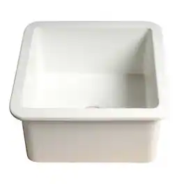 Alfi - Square 18" x 18" Undermount / Drop In Fireclay Prep Sink - White