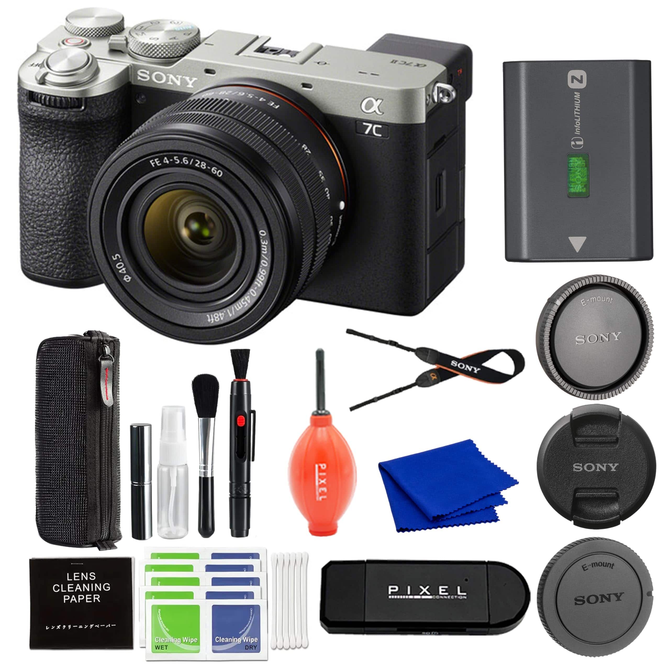 Sony - Alpha 7C II Full-Frame Camera with 28-60mm Lens (Silver) Bundle with Advanced Accessories price history on PriceWatchPro