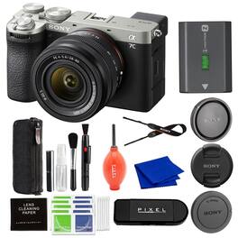 Bundle - Sony - Alpha 7C II Full-Frame Camera with 28-60mm Lens (Silver) with Advanced Accessories