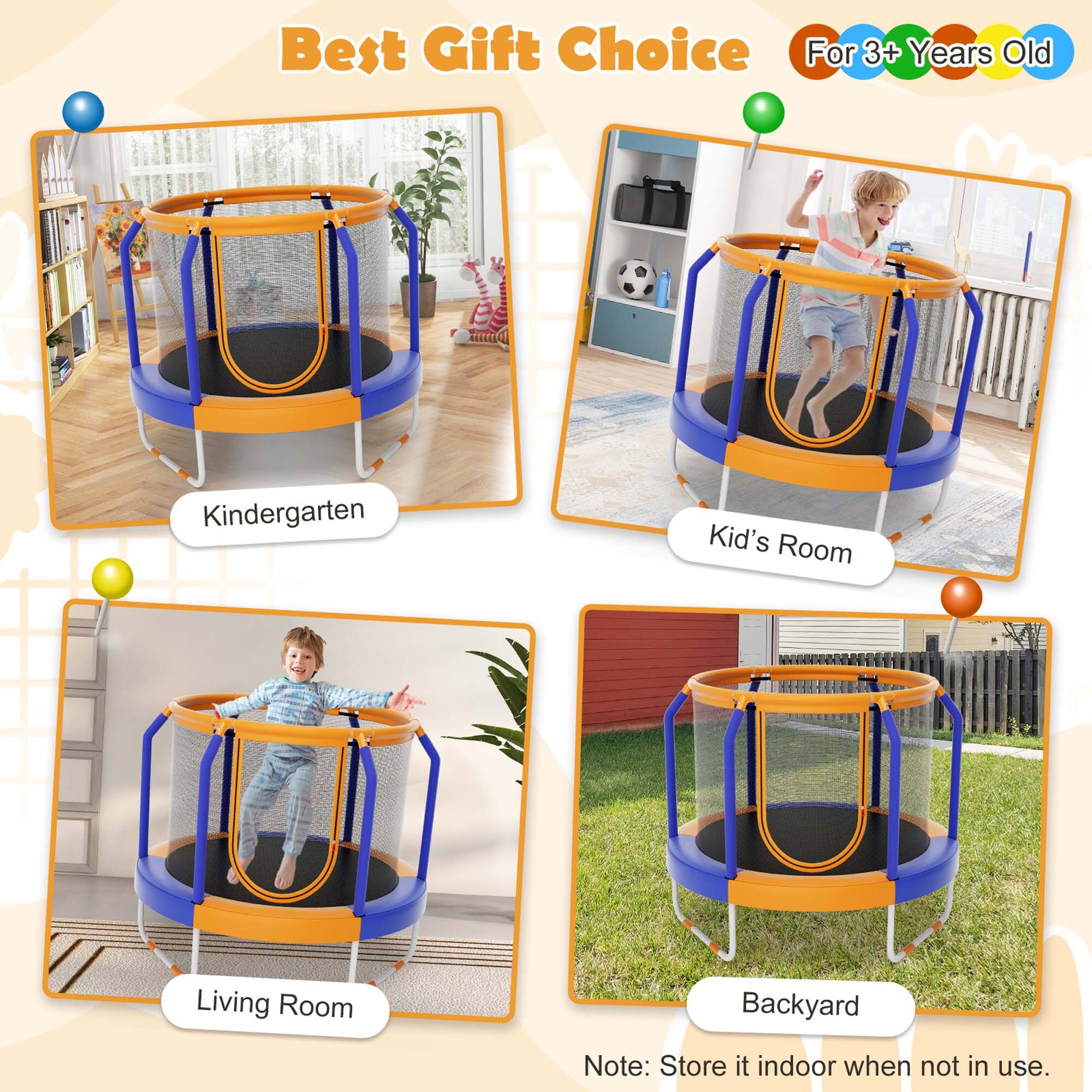 Best Gift Choice  
For 3+ Years Old  

Kindergarten  
Kid's Room  
Living Room  
Backyard  

Note: Store it indoor when not in use.
