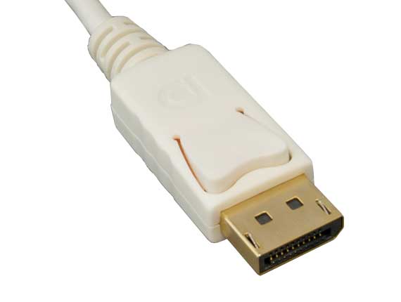 Angle. Cable Leader - Mini DisplayPort to DisplayPort Cable, 4K 60Hz Latching Male to Male for MacBook, Surface to Monitor - White.