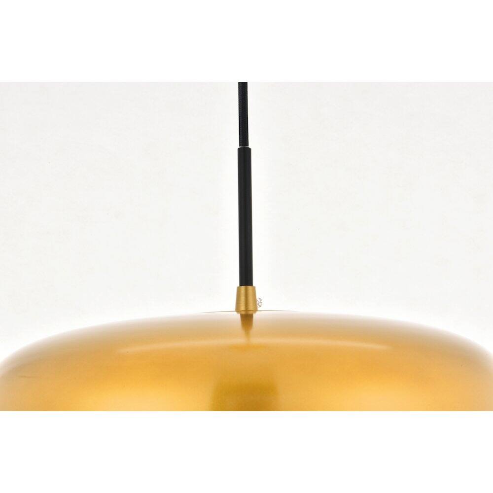 Alt View 2. Living District - Etude 1 Light Satin Gold Pendant - Satin Gold And Black.