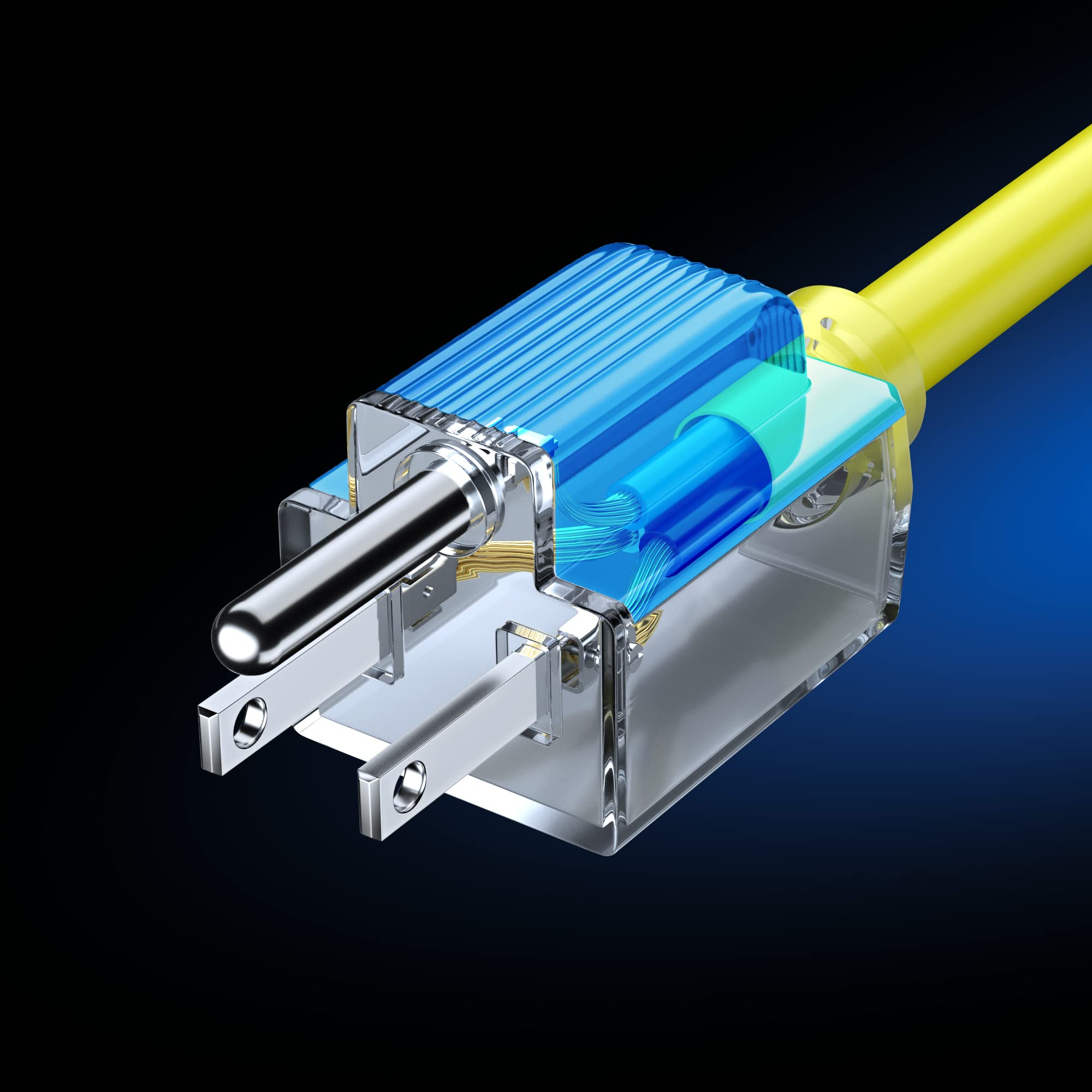 Alt View 2. Maximm - 50 Ft Extension Cord – 16 AWG, 3-Prong Grounded, Lighted End, Heavy Duty Indoor/Outdoor Power Cable, ETL Listed - Yellow.