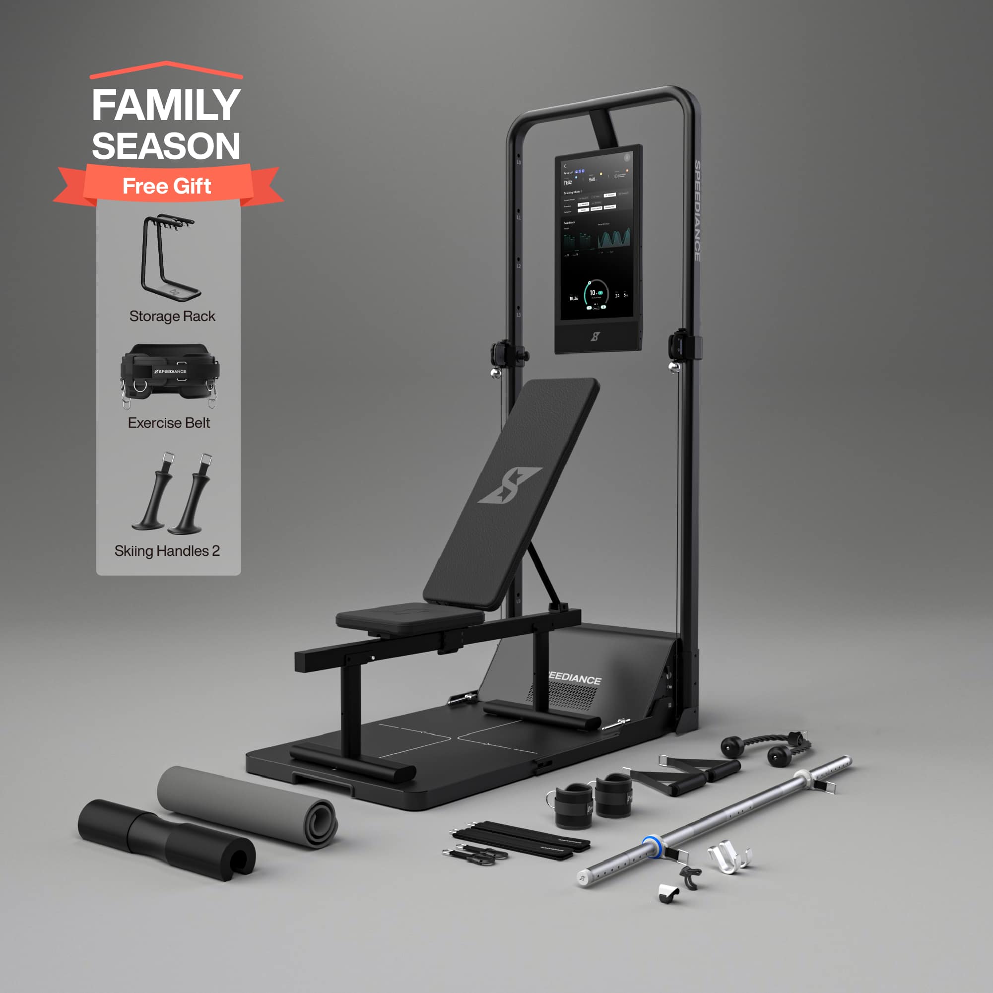 Speediance - Smart Home Gym, Gym Monster 2 Works Plus, Smart AI-Powered Multi-Functional Smith Machine for Home Workout - Black