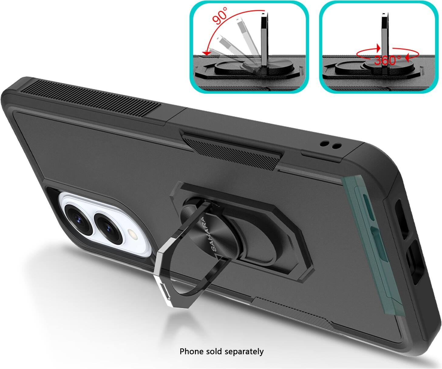 The text on the image reads "Phone sold separately."