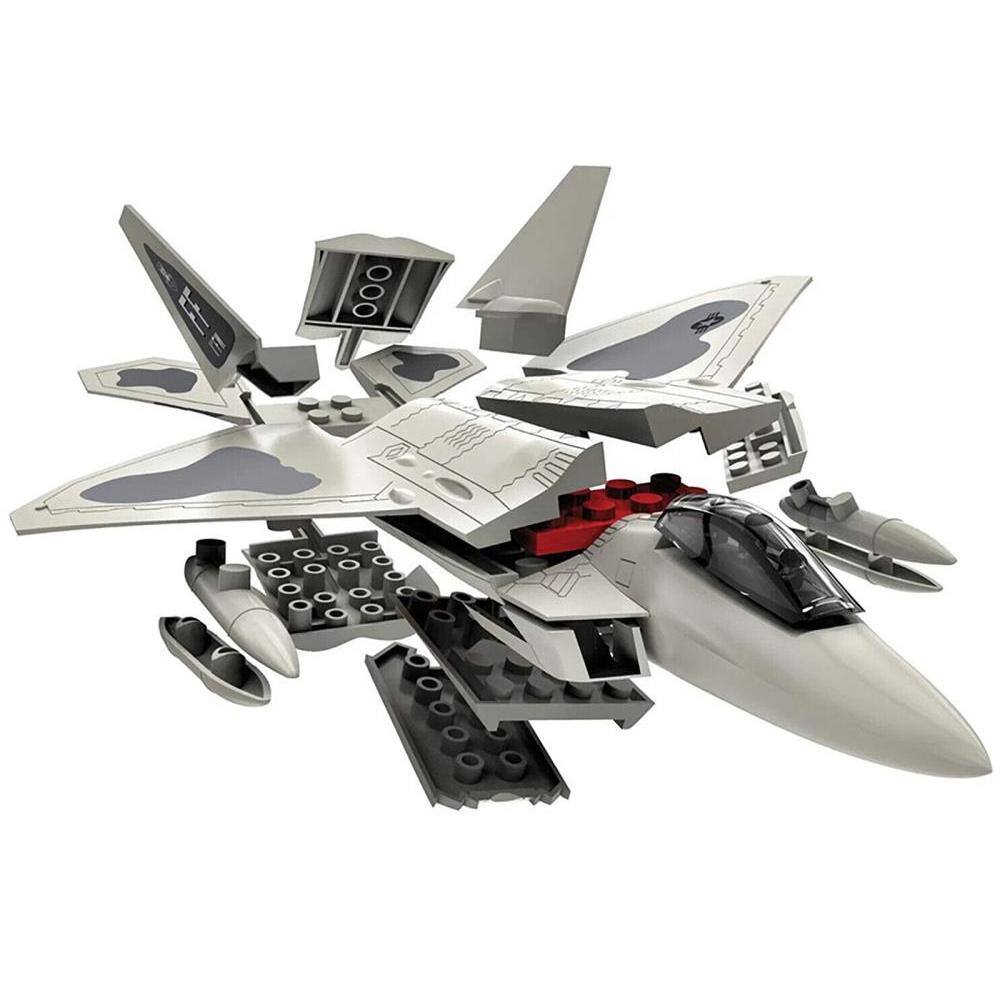 Alt View 1. Airfix Quickbuild - Skill 1 Model Kit F22 Raptor Snap Together Painted Plastic Model Airplane Kit by Airfix Quickbuild - Multi.