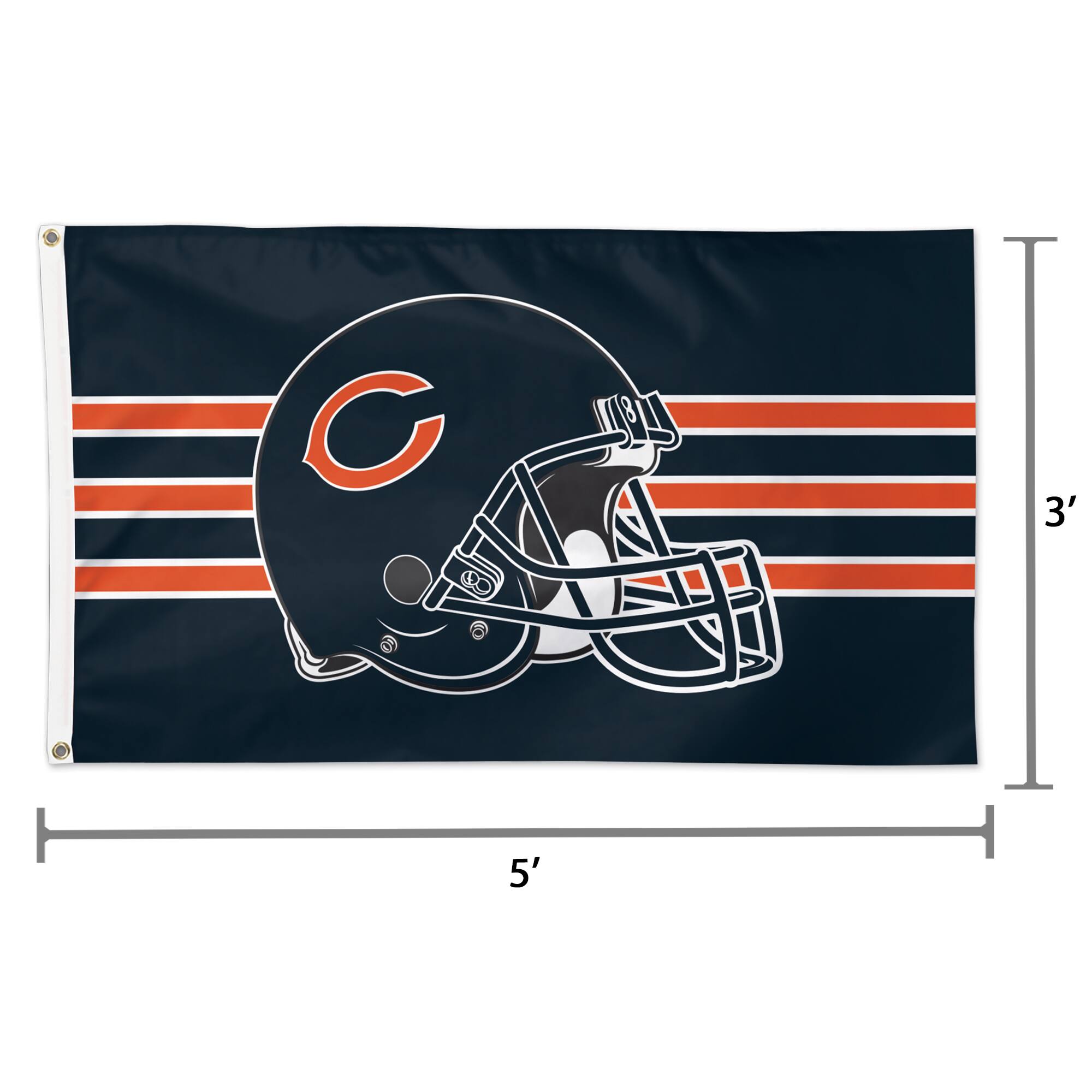 Alt View 1. WinCraft - Chicago Bears Single-Sided 3' x 5' Deluxe Helmet Flag - Multicolor.