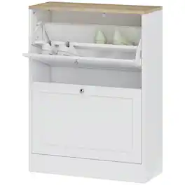 Homcom - Shoe Storage Cabinet - White