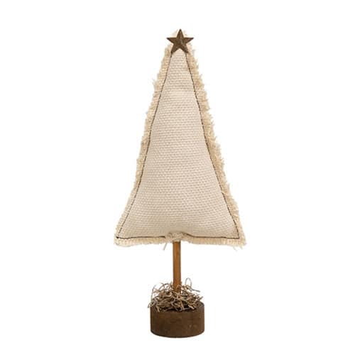BreeBe - Stuffed Canvas Christmas Tree on Base 11.5" - Ivory